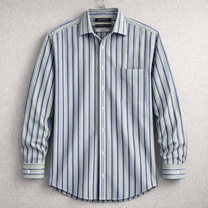 J Crew Mens Striped Button Down Long Sleeve Casual Dress Shirt Size L